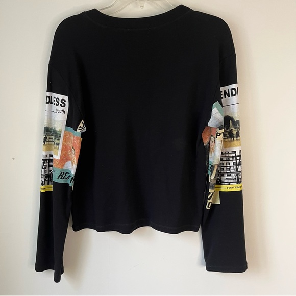 Zara Photo Graphic Black Long Sleeve Top - Artsy - Picture 4 of 8